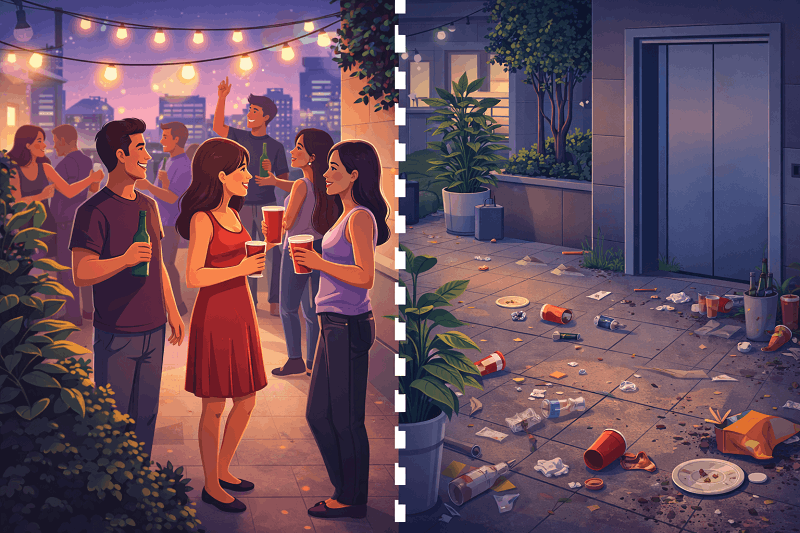 حفظ نظافت مشاعات یکی از قوانین مهمانی در آپارتمان