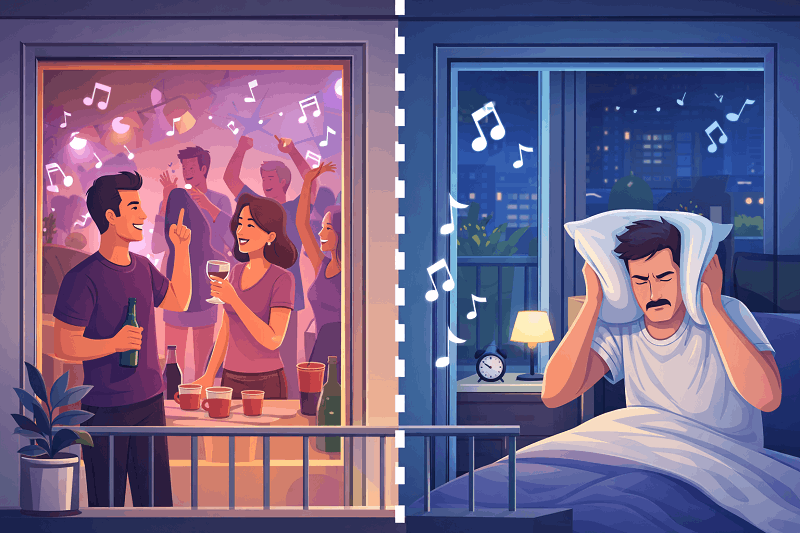 کنترل میزان سر و صدا یکی از قوانین مهمانی آپارتمان